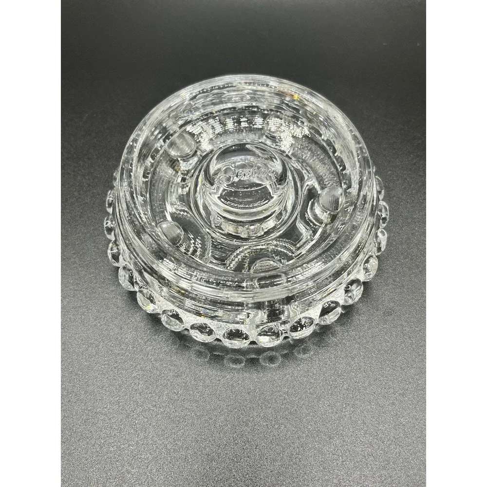 Fenton Clear Glass Round Console Insert Candlesticks 3.5